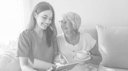 caregiver taking care of her patient