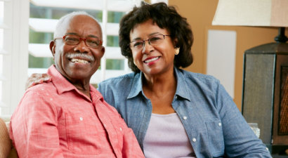 senior couple smiling