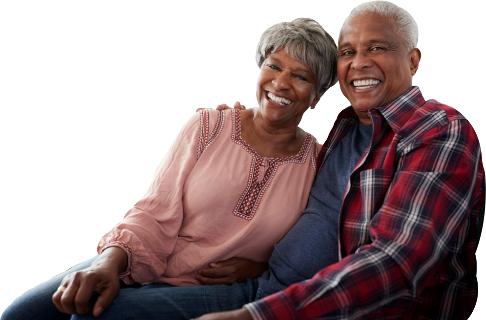 senior couple smiling
