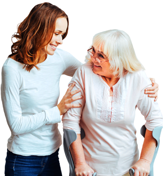 caregiver taking care of her patient