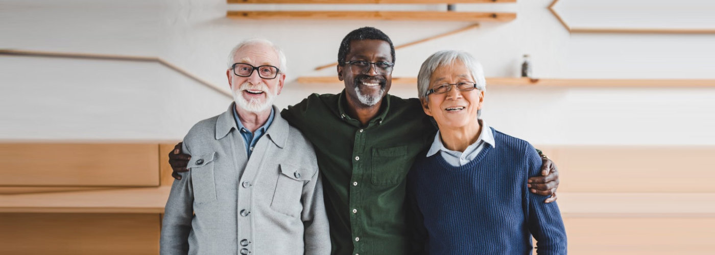 senior men smiling